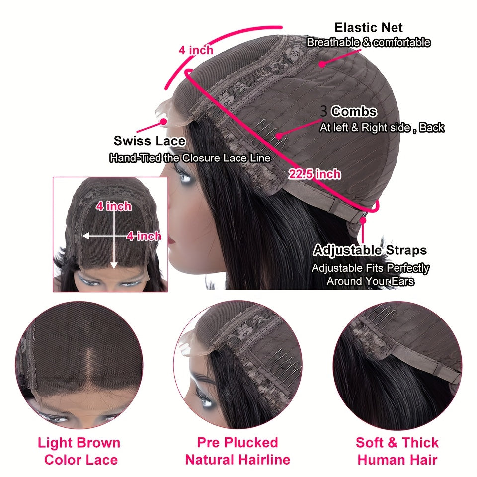 Brazilian Deep Curly Lace Front Wigs Pre-plucked Human Hair Wigs 4x4 HD Lace Closure Wigs 100% Real Human Hair Wigs Friendly For Beginners 200% Deep Wave Lace Wigs